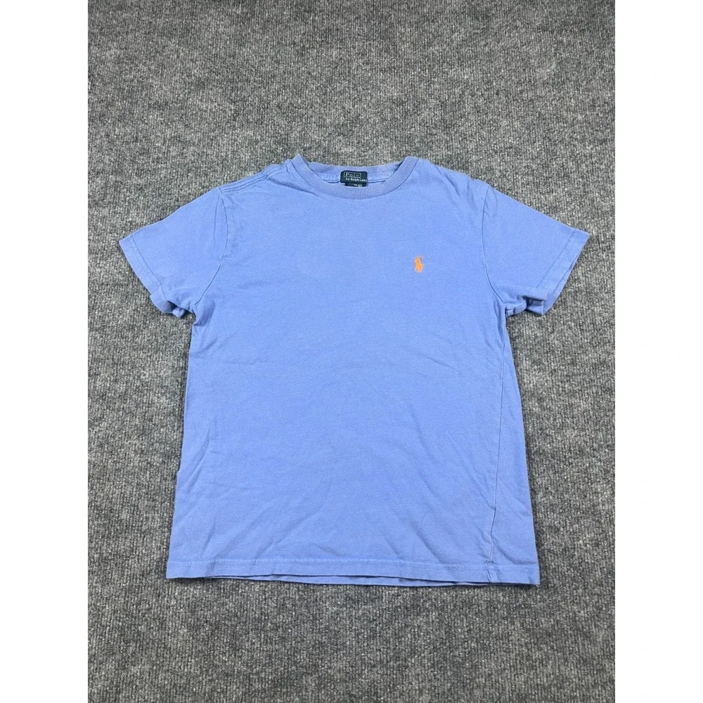 Polo By Ralph Lauren T Shirt Boys Medium Blue Pony Logo Cotton Golf Resort‎ Wear